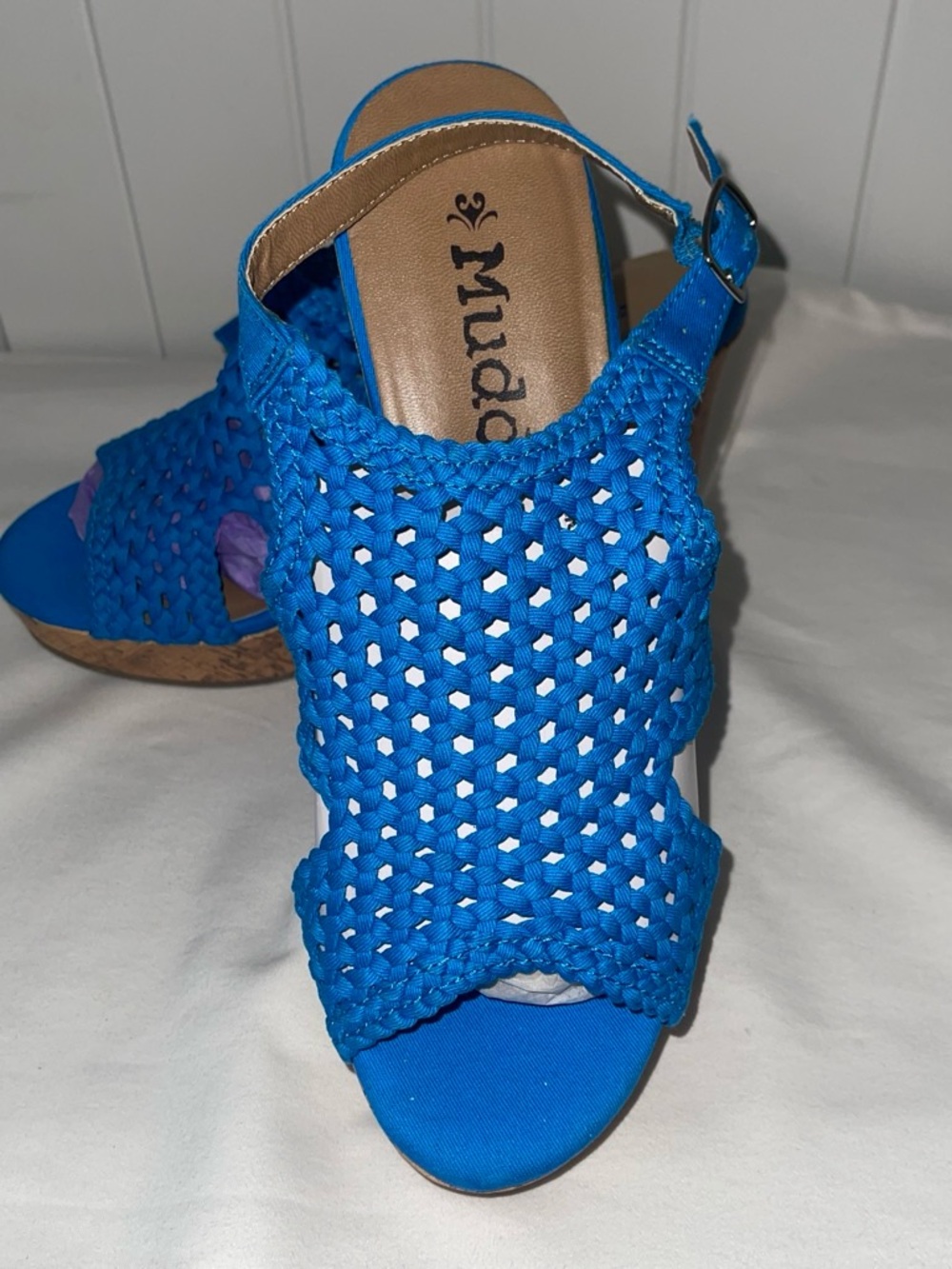 Mudd Electric Blue Woven Slingback Wedge